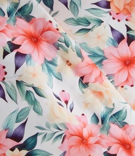Image of Duvet Cover King Size Set - Extra Soft Floral Duvet Cover 104 x 90 with 2 Pillow Shams - Comfy, Breathable Floral Bedding Set - Hotel Luxury and Fade Free with Zipper Closures & Ties - Blush Bouquet
