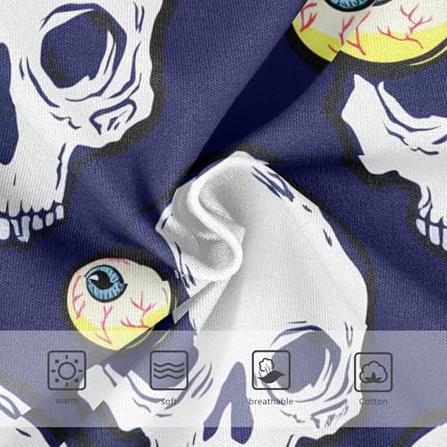 Cartoon Skulls Eyeballs Navy Blue Toddler Girls Underwear 2t Cotton Girl Panties Cute Personalized Kids Undies Briefs3