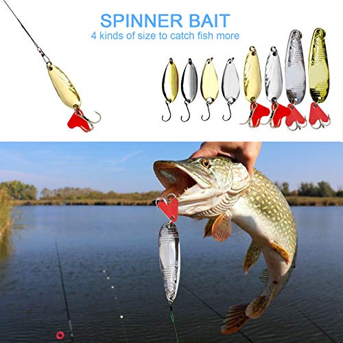 XTON 93Pcs Fishing Lures Kit Set for Bass, Trout, Salmon Including Frog Lures, Plastic Worms, Spinner Bait, Crank Bait, Jigs, Topwater Freshwater and Saltwater Lure with Tackle Box
