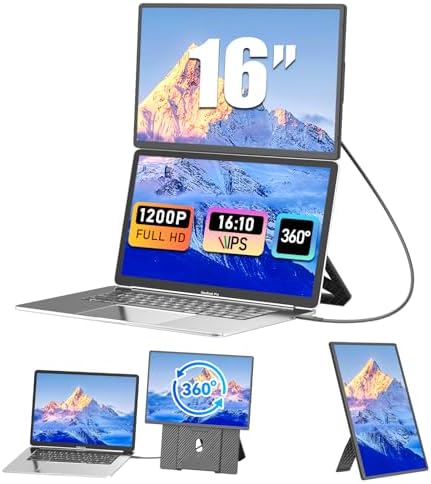 Portable Monitor 16" IPS 1200P - Ultra Slim Laptop Screen Extende...