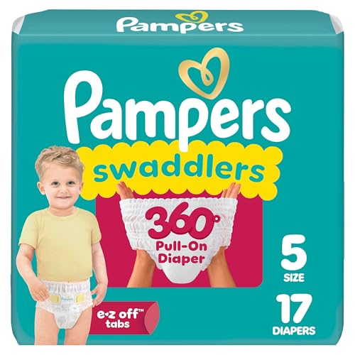 Pampers Diapers - Cruisers 360 - Size 5, 17 Count, Babyproof up to 100% Leakproof Pull-On Diaper (Packaging May Vary)