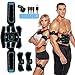 Moonssy Electrostimulateur Musculaire - Ceinture Abdominale Electrostimulation,Abdos Musculation Femme Homme Entraînement Abdominal pour Abdomen/Bras/Jambes