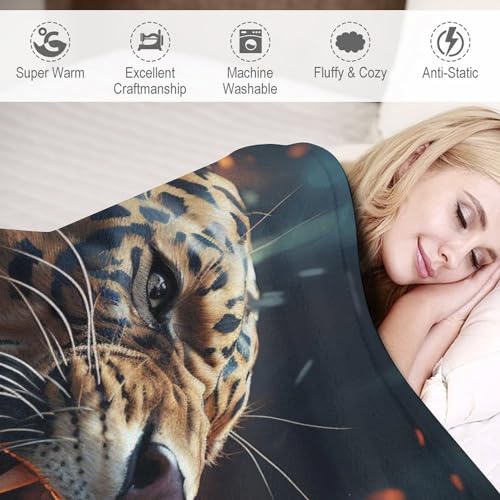 Manta de franela suave de leopardo 130x150 cm para cama de niños y sofá de adultos 6