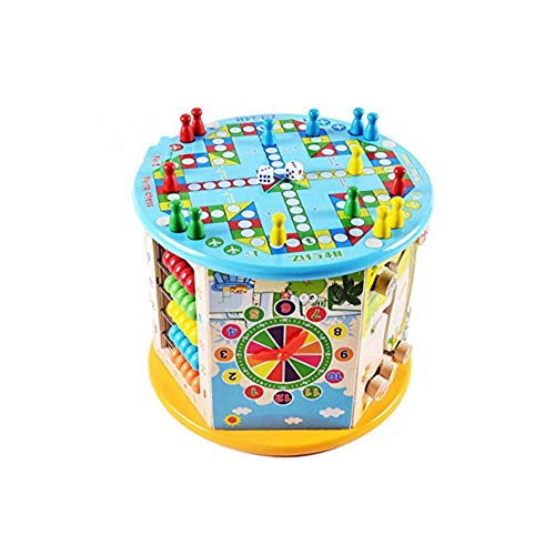 Preisvergleich Produktbild Lernspielzeug Kinder Multifunktionspuzzle Große Perle Schatzkiste Holz Multifunktions Tetraeder Geschenk Weihnachten