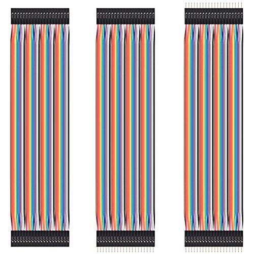 HiLetgo 120pcs/3x40pcs Breadboard Jumper Wires Prototype Board Dupont Wire Male to Male, Male to Female, Female to Female, 2.54mm to 2.54mm 20CM Wires Assortment Kit for Arduino Raspberry PI DIY