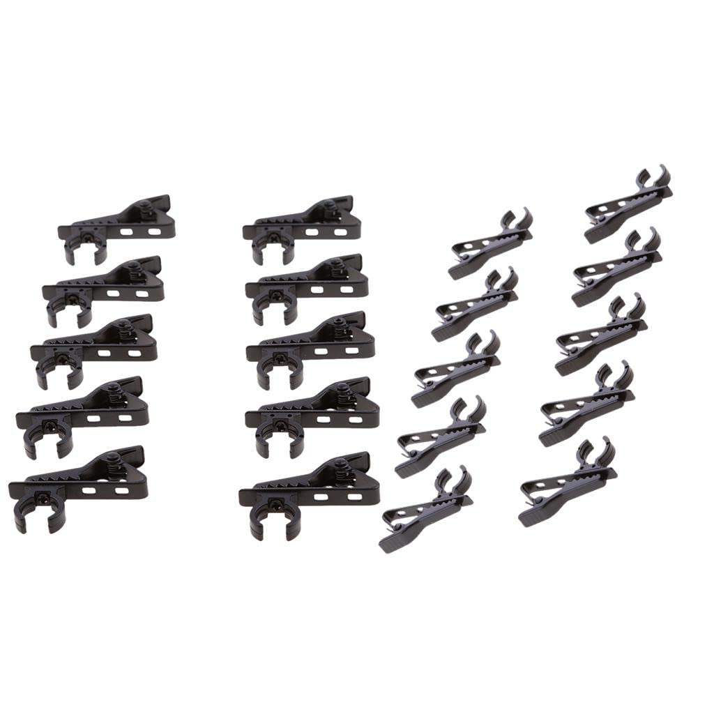 ATORSE 20 Pieces Portable Microphone Lapel Tie Lavalier Mic Metal Clip Rack 12mm-image-26