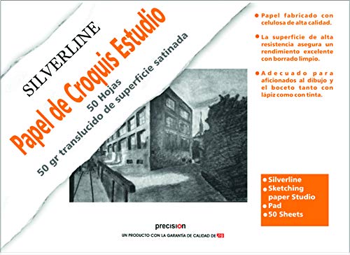 Bloc 50 hojas Din A3 Papel transparente para croquis 50 gramos