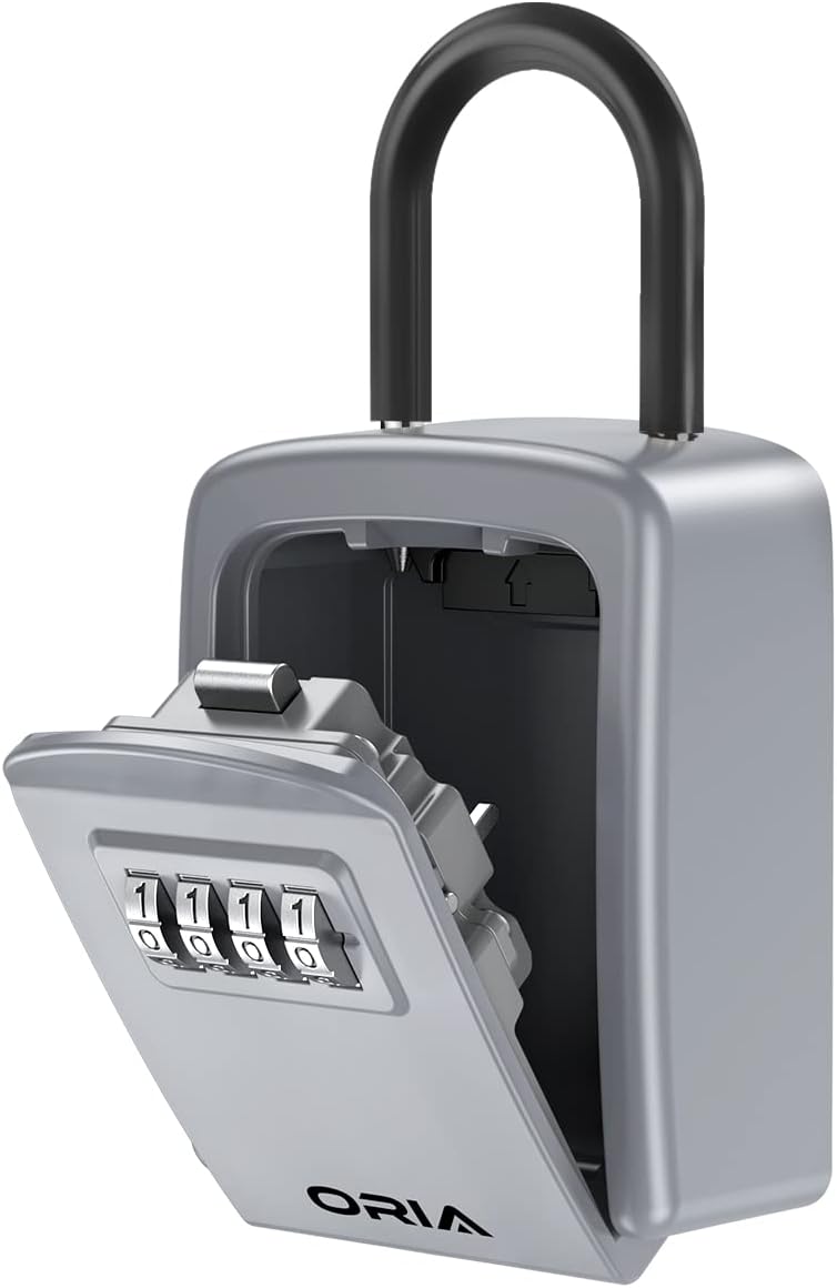 ORIA Key Lock Box, Lock Box for Keys Outdoor, Combination Lock Box with