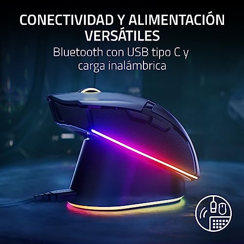 Cobra Pro - Mouse da gioco wireless personalizzabile Chroma RGB (10 controlli personalizzabili, illuminazione cromatica a 11 zone, sensore ottico Focus Pro 30K, HyperSpeed Wireless) Nero - Mouse gaming - Immagine 9
