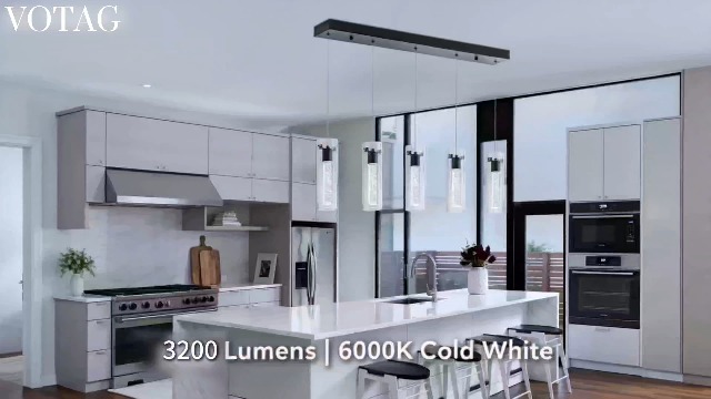 Image of Black 5-Light Pendant Lights for Kitchen Island