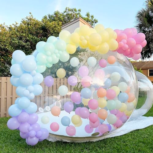 13FT Inflatable Bubble House for Kid Adult,Bubble Bounce Balloon House Blow Up Inflatable Balloon Dome with 6'L Tunnel and Double Air Blowers for Party Wedding Birthday Holiday Outdoor