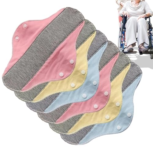 FmtwPhn Compresas Lavables Para Personas Mayores,6 Piezas Forro De Algodón Antifugas,Compresas Reutilizables | Para El Hogar, Apartamento, Casa De Campo, Viaje, Abuelo, Abuela, Personas Mayores,
