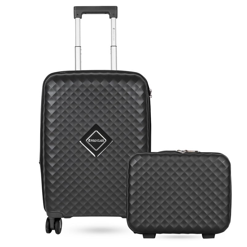 Image of Polo Class Trolley Bag 28 INCH with Vanity Trolley Bag | Polypropylene Material with 360-Degree Rotating Wheels | Number Lock & Securitec Zipper -Black