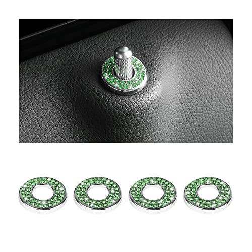 4PCS Bling Inner Car Door Lock Cover Stickers, Rhinestones Pull Rod Bolt Decorations, Crystal Auto Decals for Women Girls, Sparkly Car Door Lock Pin Caps for C Class C200L GLC260 C260L