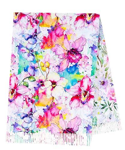 Double-Sided Large Wearable Art Scarf, Cashmere-Feel Reversible Iconic Classic Artworks by Legendary Artists