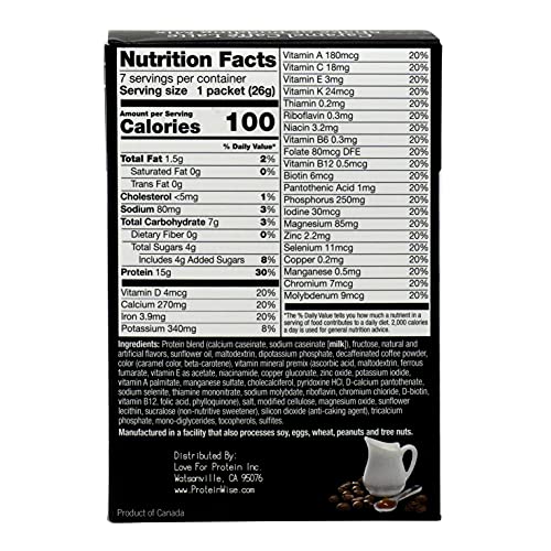Image of ProteinWise Caramel Caffe Latte Protein Shake and Pudding Mix, 15g Protein, 100 Calories, 5 Net Carbs, 7 Servings per Box
