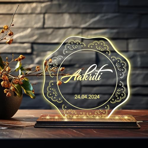 Image of Brown Cloud Personalized Acrylic LED Night Lamp Customized Gift for Men Women Husband Wife Girlfriend Boyfriend Birthday Marriage Anniversary Festivals Decoration(LED ADP NL AO 001)(D14)