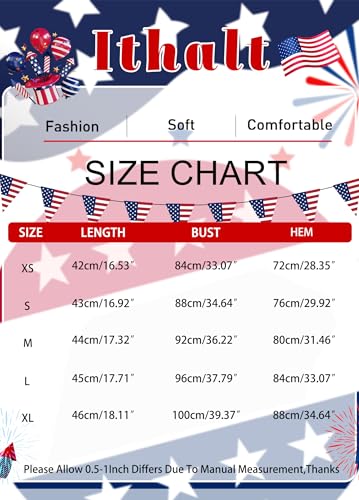 Image of Ithalt Womens American Flag Shirts 4th of July Outfits USA T-Shirt Patriotic Tank Shirt Fourth of July Sleeveless Tops