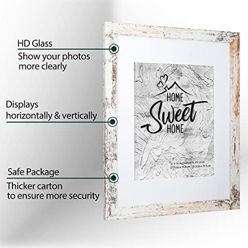 Califortree Rustic White 11X14 Picture Frame - Display Photos 8X10 With Mat Or 11X14 Without Mat - Hd Glass Inside, Horizontal And Vertical Display For Wall - Set Of 2 #TOP6
