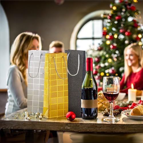 Juvale LJ-JENLG-112717-01-1 6 Pack Foiled Glitter Wine Bottle Gift Bags thumb #6