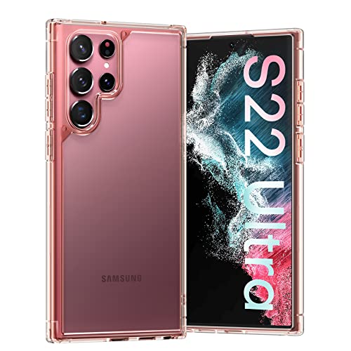 Image of TOCOL for Samsung Galaxy S22 Ultra Case, Translucent Matte Hard Back [Military Grade Shockproof] [Anti-Scratch & Anti-Fingerprint] Slim Fit Protective Cover for Galaxy S22 Ultra Case 6.8'', Rose Gold
