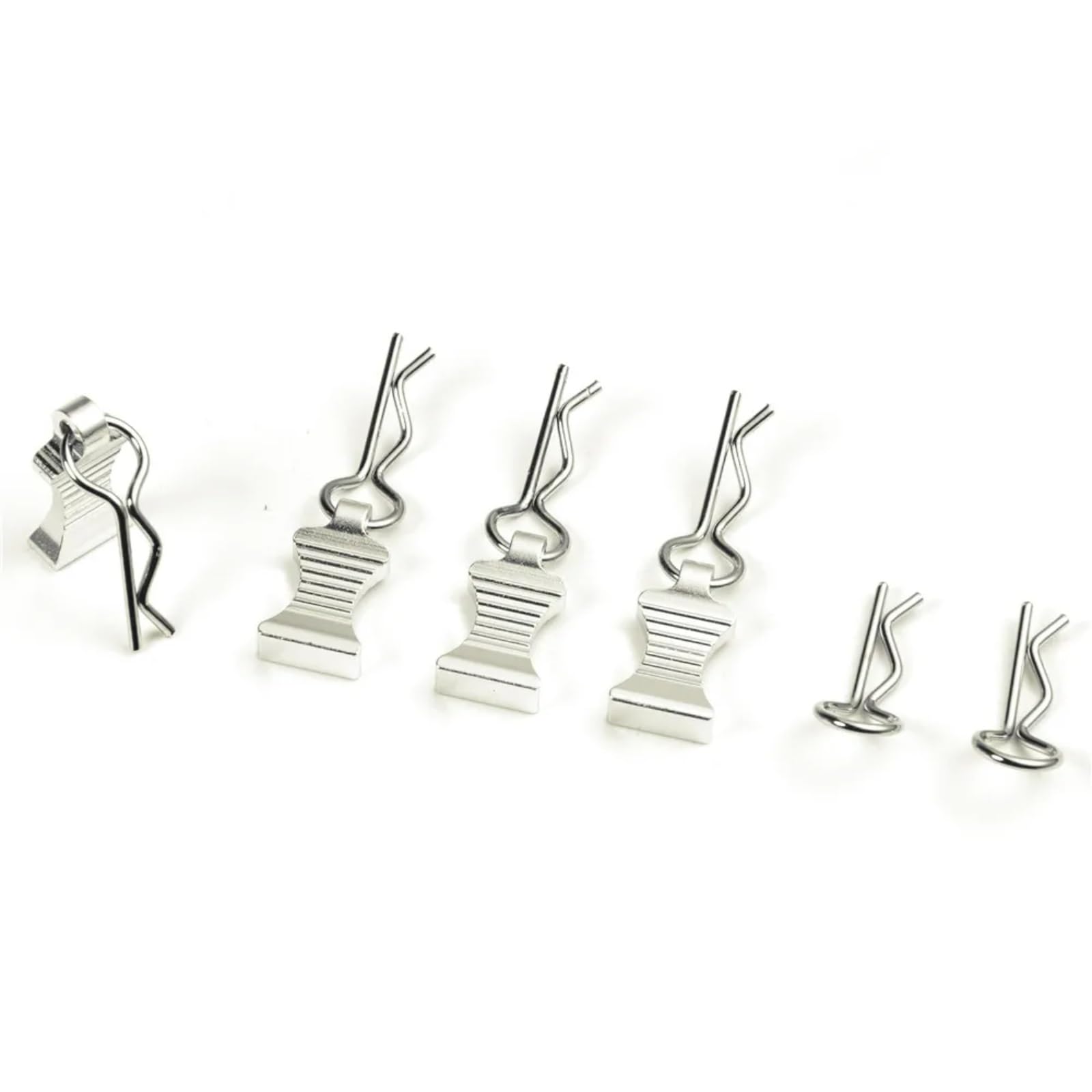 RC Upgrade Accessories for TRX-4 for Axial for SCX10 1/8 1/10 1/12 4Pcs R-Type Body Clips with Aluminum Mount RC Crawler Car Parts Modified Accessories(Silver)