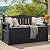 Greesum 80 Gallon Outdoor Storage Bench Deck Box with Cushion & Armrest, Lockable, Waterproof UV Resistant, Comfortable Seating for Patio, Pool, Garden, Black