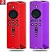 2 Pack Covers for All-New Alexa Voice Remote for Fire TV Stick 4K, Fire TV Stick (2nd Gen), Fire TV (3rd Gen) Shockproof Protective Silicone Case (Red+Purple)