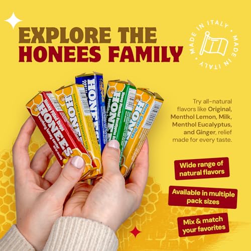 Honees Honey Filled Drops, Honey Cough Drops with Real Honey-Natural Sore Throat Relief-Nothing Artificial-Throat Coat Lozenges, Natural Cough Suppressant, Non-GMO (24 Pack – 216 Drops) - image 8