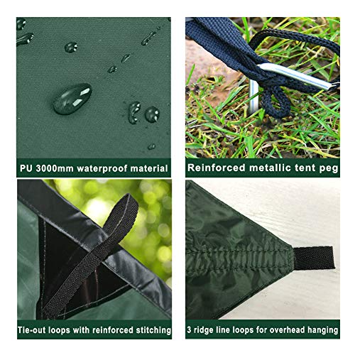 image for KALINCO Hammock Tarp Tent Camping Rain Fly 10X10FT Mutifunctional Tarp