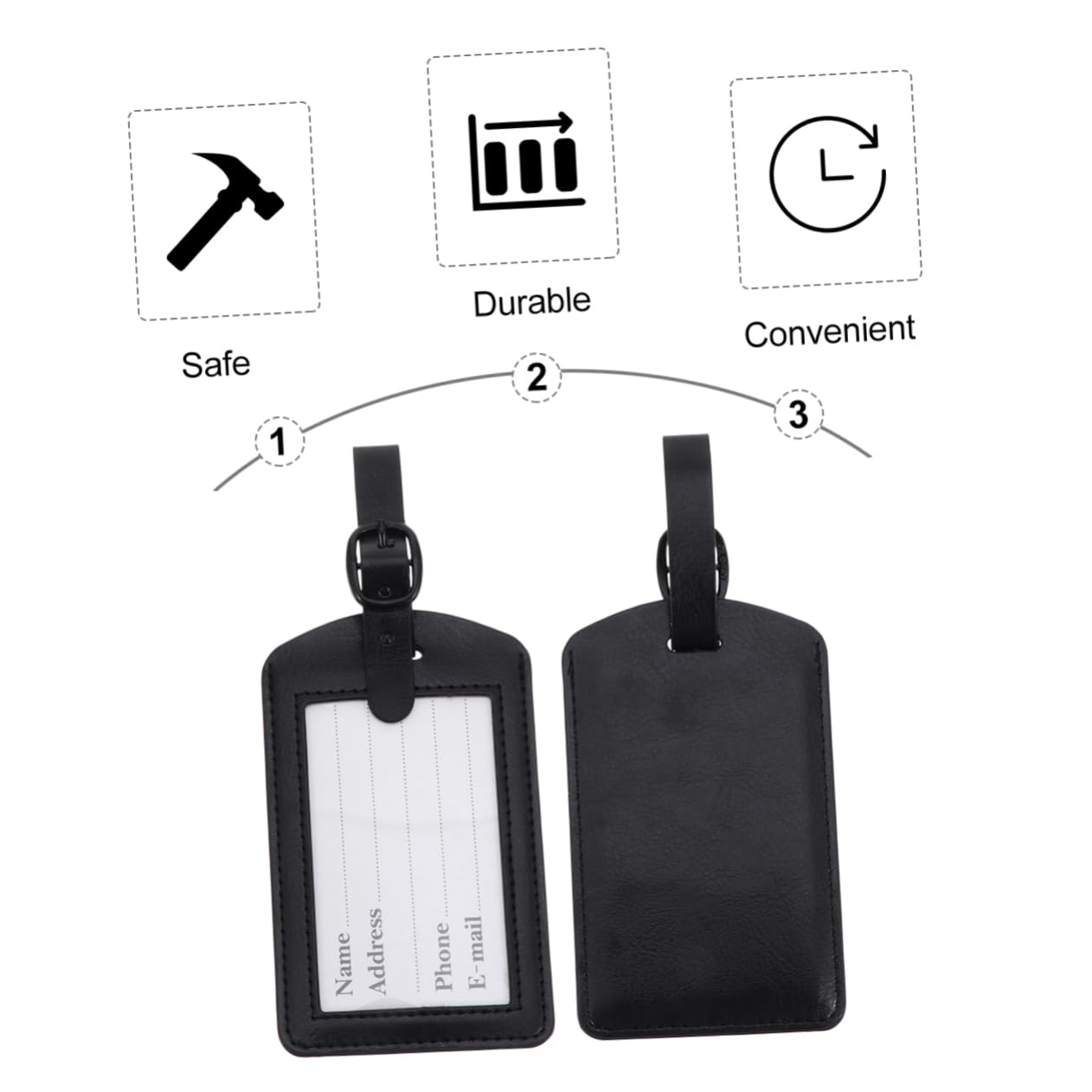 GALPADA 15pezzi Targhette Da Bagaglio Pu Eleganti e Resistenti Per Valigie e Accessori Nere