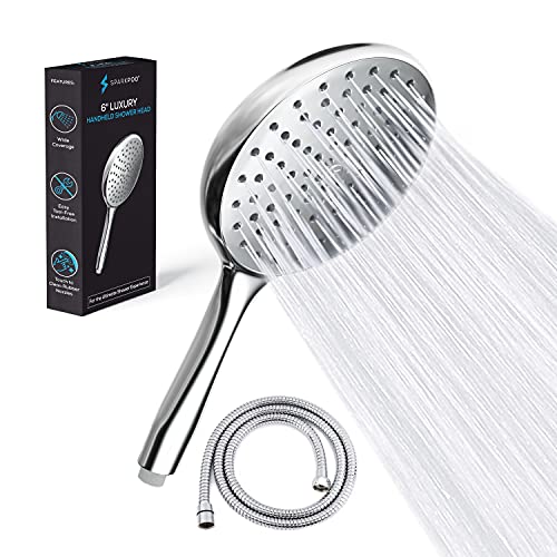 SparkPod High Pressure Handheld Shower Head with Hose- Huge 6-Inch Face- Rain Shower with Extra...