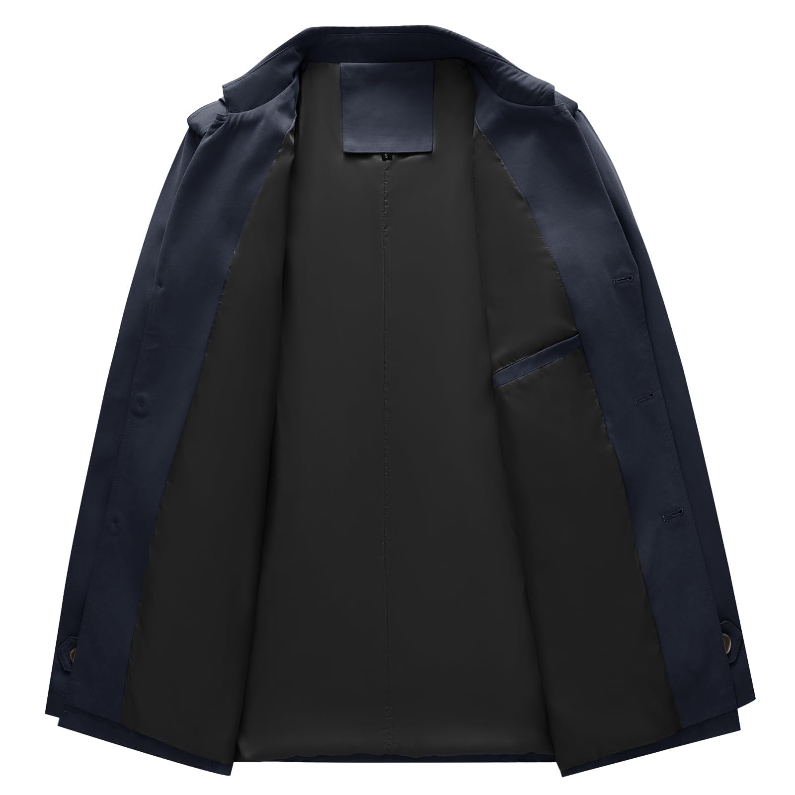 KUDORO Veste d'Extérieur Homme en Coton Blouson de Coupe-Vent Casual Trench Classique Overcoat Jacket Décontracté