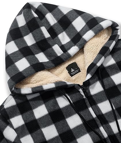 Image of onedog Mens Zip Up Hoodies Fleece Sherpa Lined Sweatshirt Winter Warm Jacket