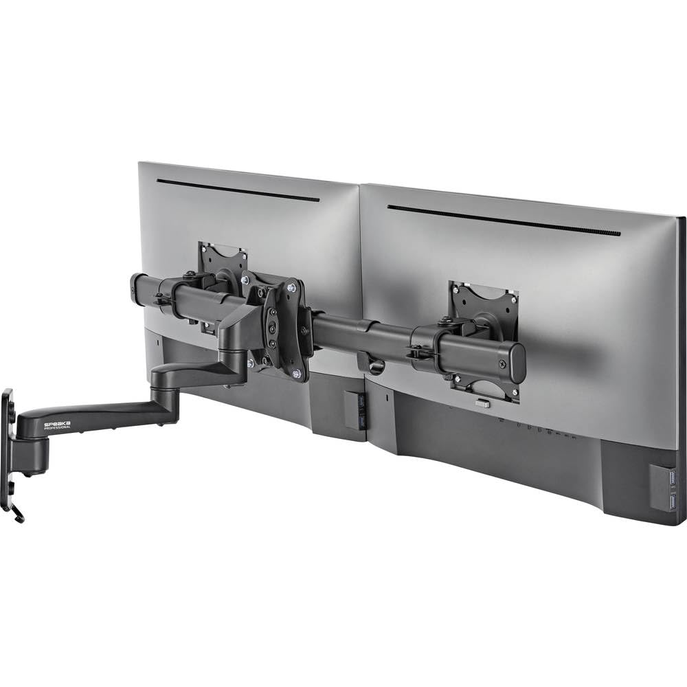 Speaka Professional SP-TVM-512 - Supporto da Parete per Monitor 2 x 33,0 cm (13) - 68,6 cm (27), Girevole, orientabile