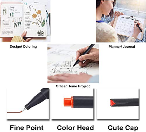 24 Fineliner Pen Set - Zanskar 24 Point Pen Sets 0.4 MM Fineliner Color Pens for Writing/Drawing/Coloring. Jot Down The Happiness in Life