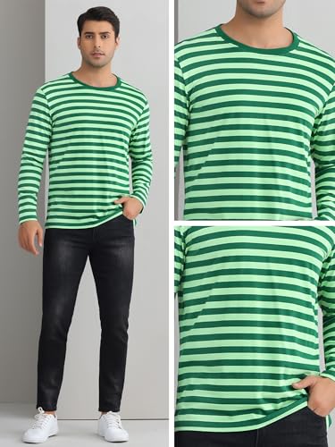 Lars Amadeus Striped Sweatshirts for Men's Stripes T-Shirt Long Sleeve Casual Tee Top4