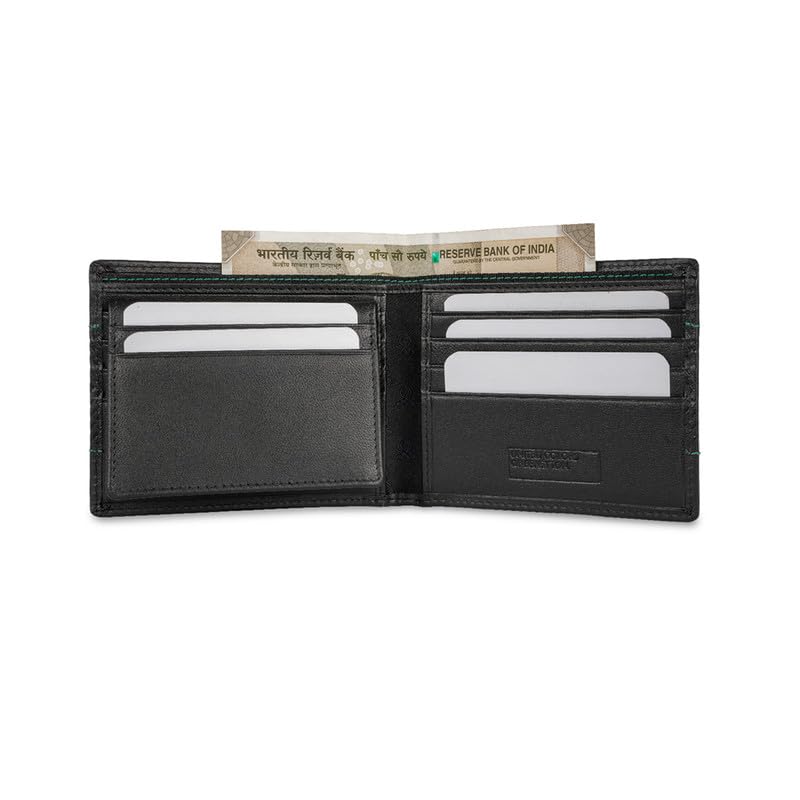 Image of United Colors of Benetton Men RFID Protected Locarno Passcase Wallet - Black, No. of Card Slot: 12 | Embossed Passcase Wallet with Side Closure | Leather