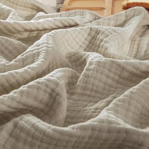 PHF 100% Cotton Muslin Throw Blanket Cover
