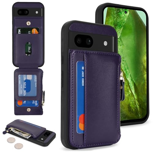 Image of Cavor for Google Pixel 8a Case Wallet with Card Holder, Purple