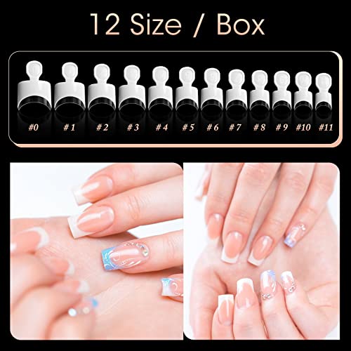 Ranrose French Nail Tips 120Pcs Short Square Nail Tips French Half Cover Nail Tips Press On Nails 12 Sizes French Fake Nails Acrylic White Nail Tips With Box For Christmas Nails Art #TOP3