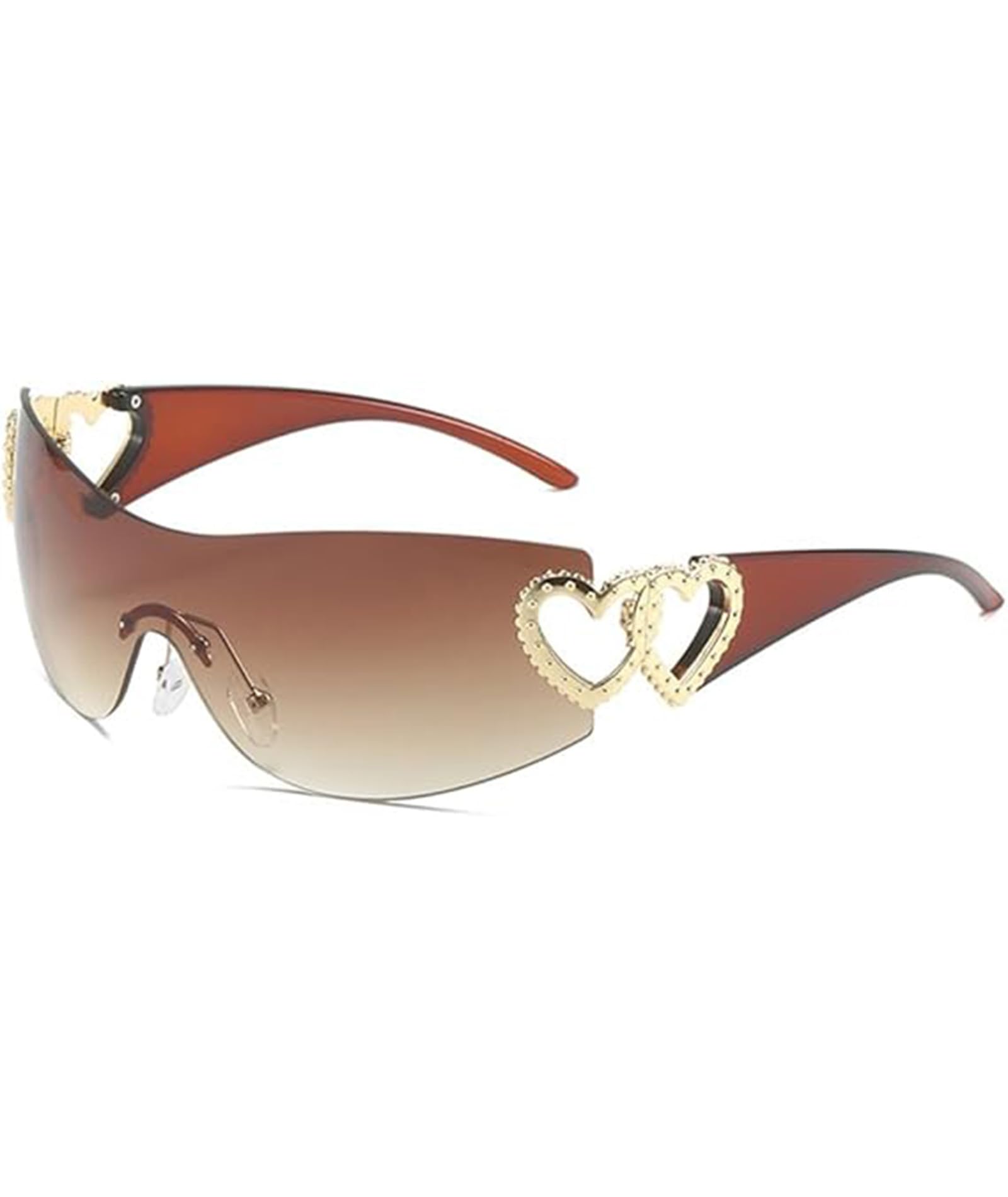 1 Pcs Retro Y2K Glasses for Women Men, Trendy Wrap Around Rimless Y2K Sunglasses, Frameless One‑Piece Shield Sun Glasses for Driving Party Pool Party Daily Wear Street Fashion Photoshoot Accessories-image-14