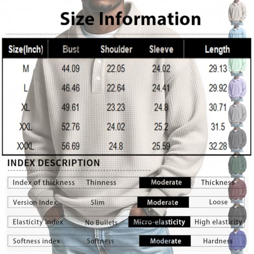 Cotton Polo Shirts for Men Classic Waffle Oversized Tshirts Novelty - image 5