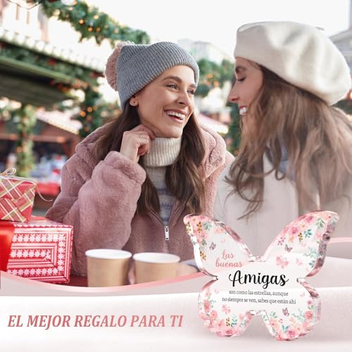 Miniatura 3 de Cherigift Regalo Amiga Originales, Regalos Para Amigas Cumpleaños, Mariposa Adornos De Acrílico, Regalos Para Mejores Amigas Especiales
