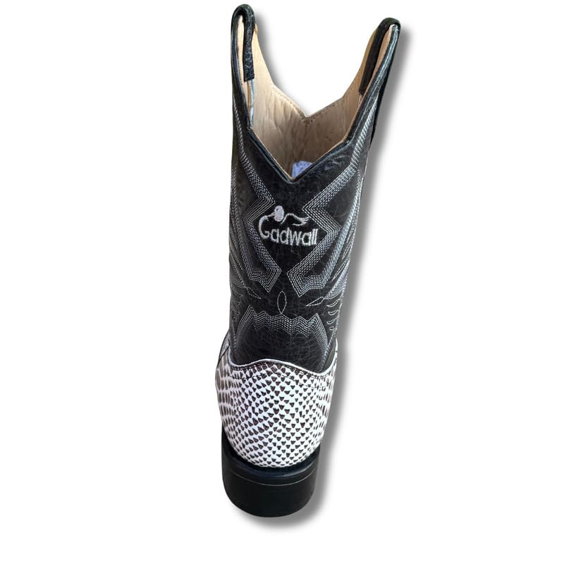 Image of Men's Alex Exotic Caiman Python Western Cowboy Boots Square Toe Pull On Tall Shaft bota de vaquero para hombre