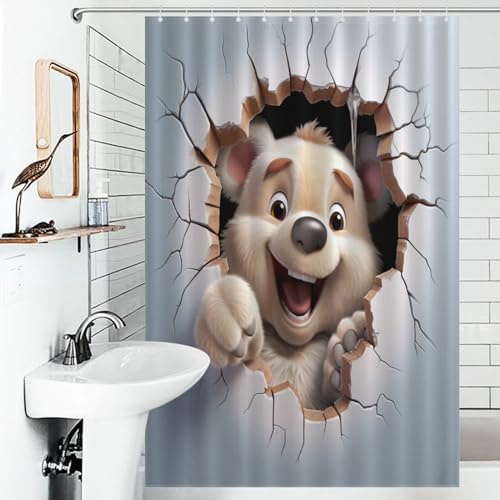 Rideau de douche imperméable anti-éclaboussures pour petite douche