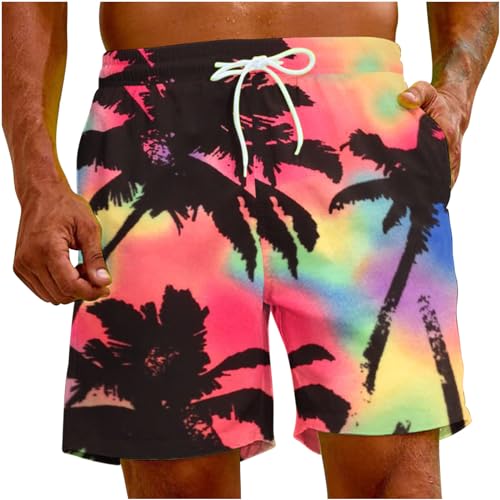 Muscularfit Mens Swim Trunks 9 Inch Inseam Bathing Suits Hawaiian Holiday Drawstring Swimming Trunks Beach Shorts with Pocket