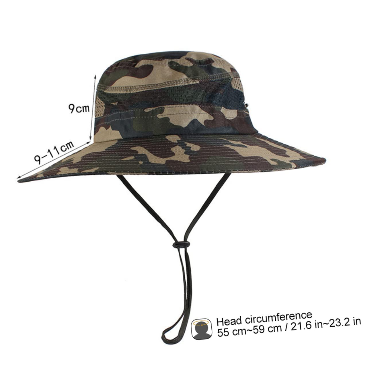 Toyvian 3piezas Sombrero De Camping Ajustable Unisex Protección Solar UV Gorro Transpirable para Senderismo Pesca y Caza Rápido Secado