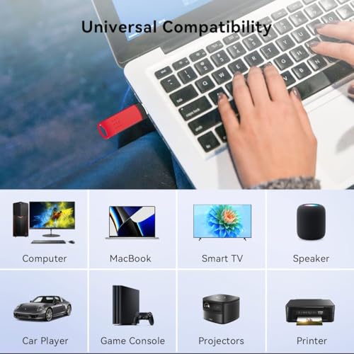 Image of KEXIN 64GB USB 2.0 Flash Drive, USB-A, Pen Drive 25MB /s Read 10MB /s Write, Dual Thumb Drive with Rotating Design for PC, Laptop, Car Music, Document Photo Storage (Red)
