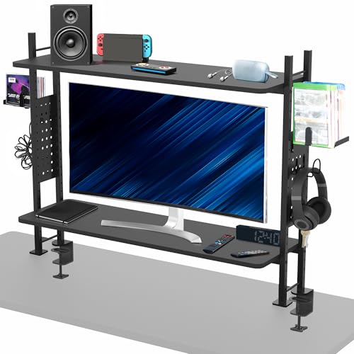 VIVO DESK-SHELF40G Clamp-on 40 inch 2-Tier